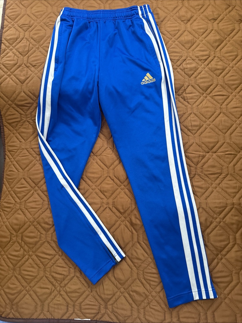 Adidas Adult Classic Tapered Leg Blue Track Pants SZ M